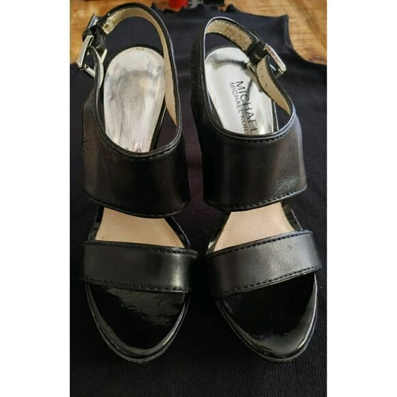 Michael Kors AF12 Black Platform Strappy Sandal Stiletto Heel Size 7M - Picture 4 of 6